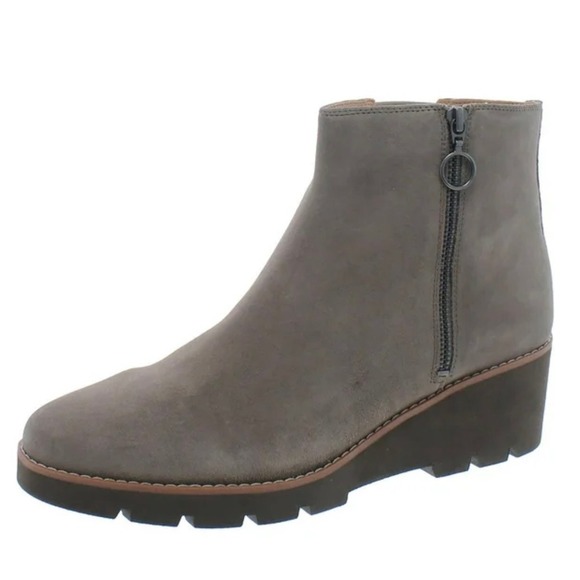 Vionic Hazel Stone Suede Womens Wedge Water Repellent Bootie - Size 9 & 40 EUR - Picture 1 of 10